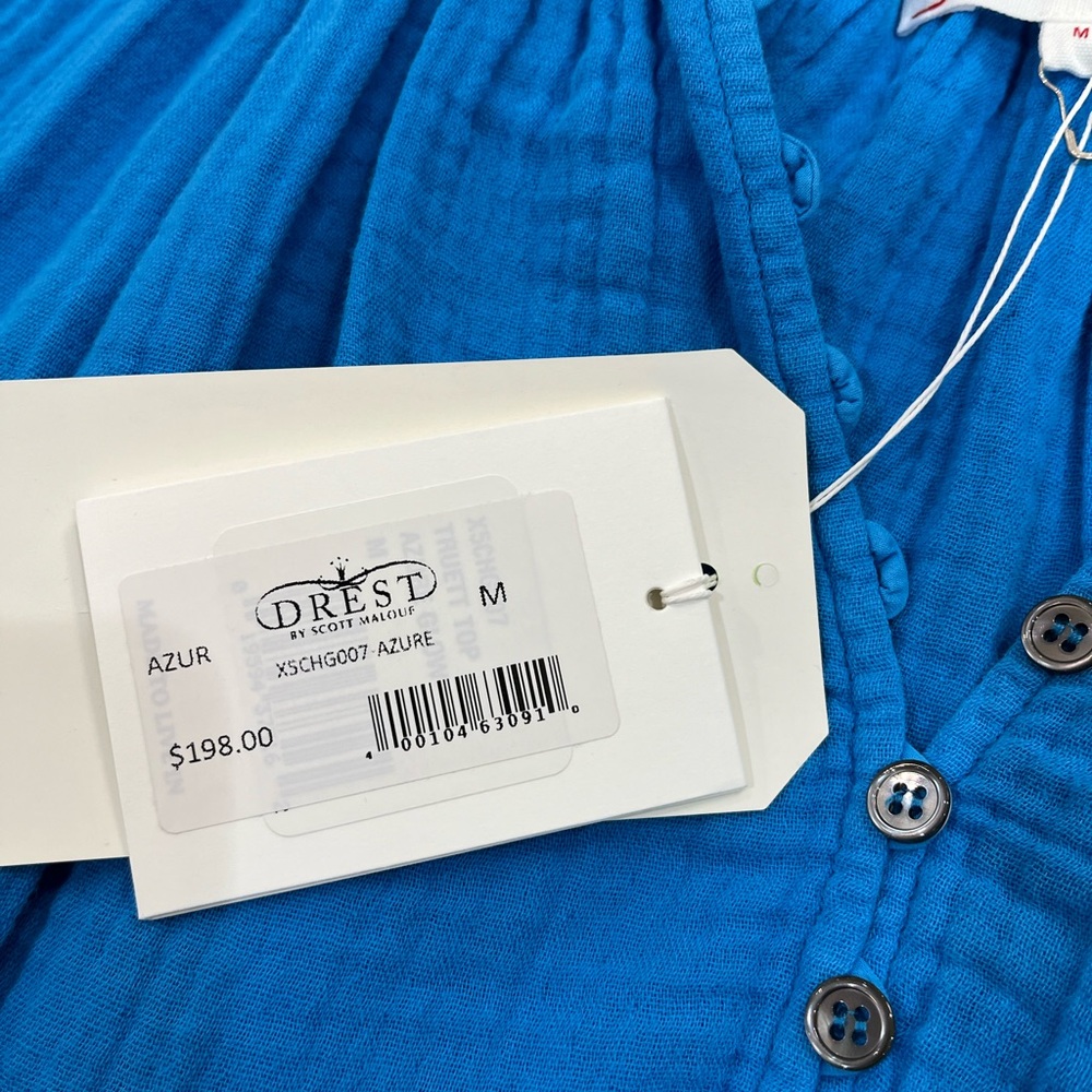 XiRENA Vibrant Blue Blouse with Button Detail - Picture 4 of 4
